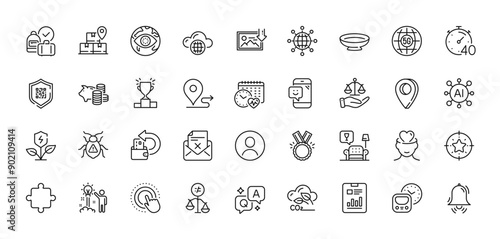 Timer, Download photo and Cash back line icons pack. AI, Question and Answer, Map pin icons. Co2 gas, Journey, Winner podium web icon. Dish, Qr code, Report document pictogram. Vector