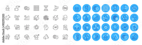Milestone, Fluorine mineral and Difficult stress line icons pack. Vaccination announcement, Density, Ethics web icon. Seo gear, Seo timer, Timer pictogram. Inspect, Time, Full rotation. Vector