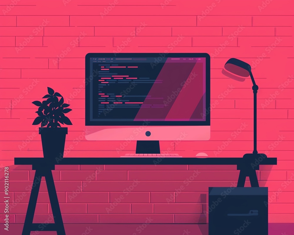 Computer coding flat design side view software development theme ...