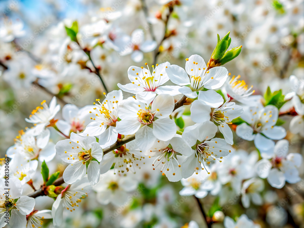 Obraz premium flowers, blossom, tree, nature, flowers, cherry, branch, bloom, white, plant, apple, blooming, garden, macro, beauty, flora, bud, season