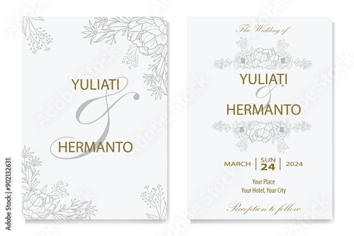 The Blooms Greenery Floral Foliage Ornament Corner Text Separator Elegance Frame for Invitations © anomalicreatype