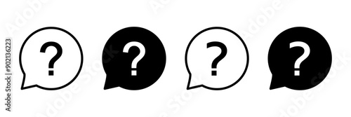 Question Icon vector isolated on white background. Question mark sign. help icon. Faq
