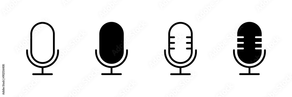 Microphone Icon vector isolated on white background. Mic sign. Karaoke microphone icon. Broadcast mic sign Microphone Icon vector isolated on white background. Mic sign. Karaoke microphone icon. Broadcast mic sign