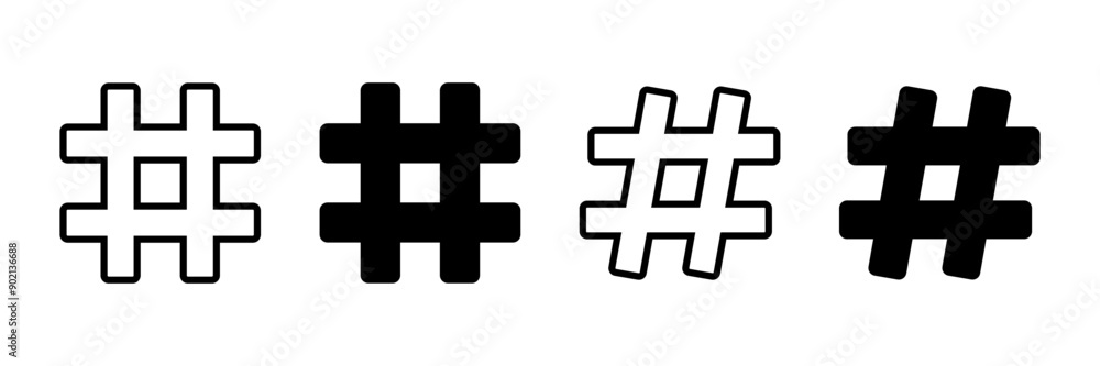 Obraz premium Hashtag icon vector isolated on white background. hashtag vector icon