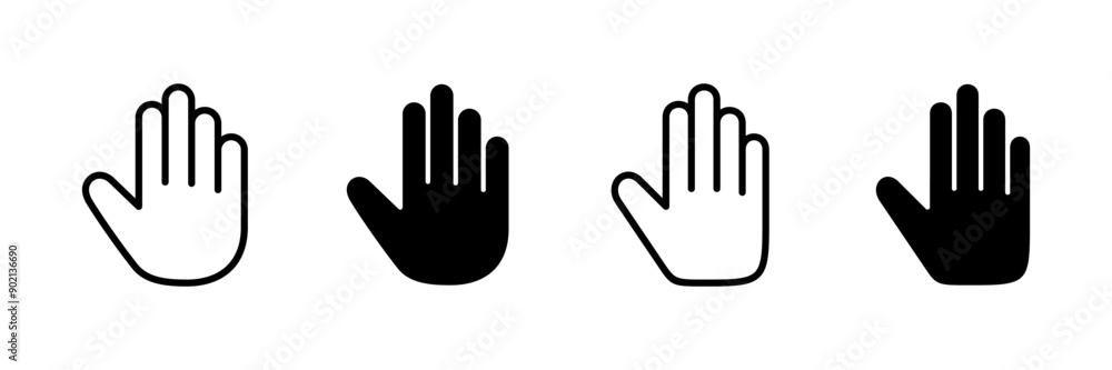Hand icon vector isolated on white background. Hand gesture. hand stop Hand icon vector isolated on white background. Hand gesture. hand stop