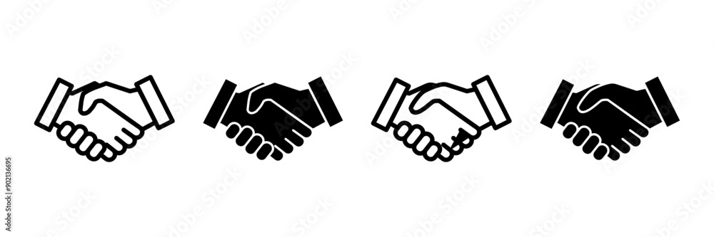 Business handshake icon vector isolated on white background. Handshake icon vector. contract agreement. Trust icon vector. Deal. Done. partnership icon Business handshake icon vector isolated on white background. Handshake icon vector. contract agreement. Trust icon vector. Deal. Done. partnership icon