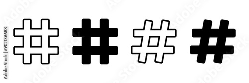 Hashtag icon vector isolated on white background. hashtag vector icon