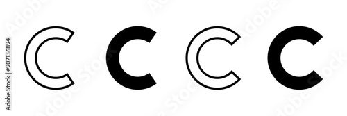 Copyright icon vector isolated on white background. copyright symbols