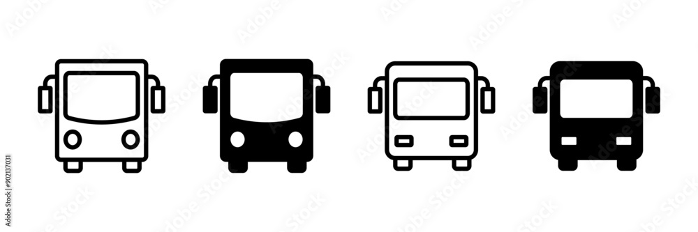 Bus Icon vector isolated on white background. Black bus vector icon Bus Icon vector isolated on white background. Black bus vector icon