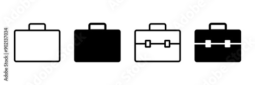 Briefcase icon vector isolated on white background. Briefcase vector icon