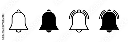 Bell Icon vector isolated on white background. Notification symbol. Bell vector icon