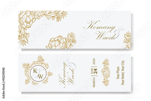 The Blooms Greenery Floral Foliage Ornament Corner Text Separator Elegance Frame for Invitations