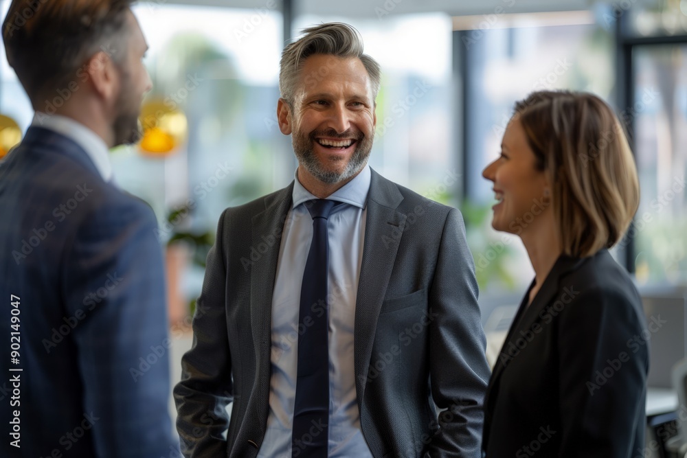 Business Professionals Laughing in Modern Office Business Professionals Laughing in Modern Office