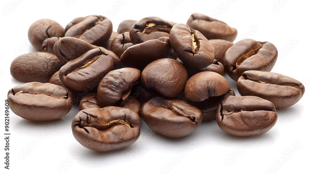 Naklejka premium coffee beans white background