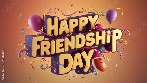 Happy Friendship Day typography illustration post