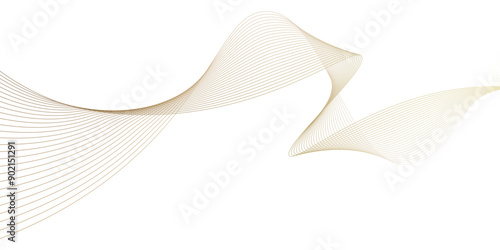 Luxury golden thin lines of gradient waves