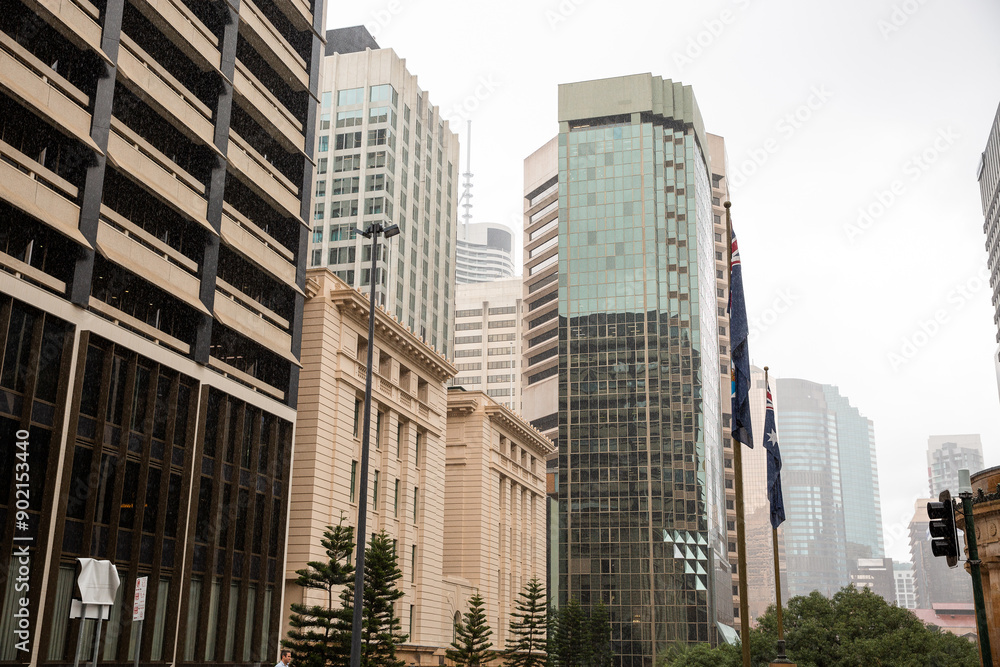 inner city Brisbane buildings on a rainy day inner city Brisbane buildings on a rainy day