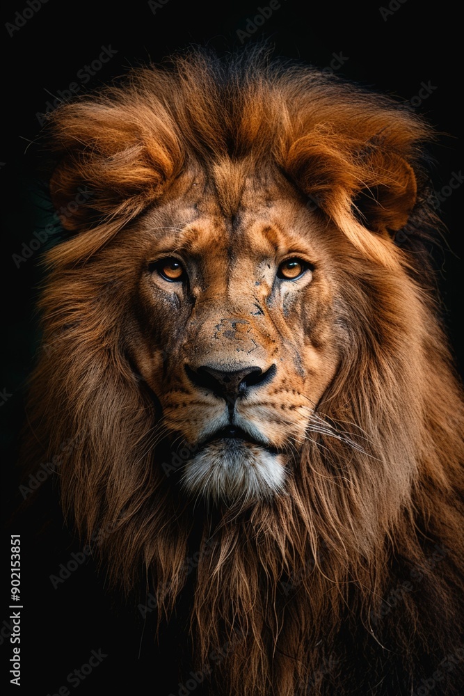 Fototapeta premium Majestic Lion's Intense Gaze