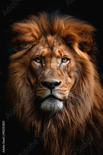 Majestic Lion's Intense Gaze