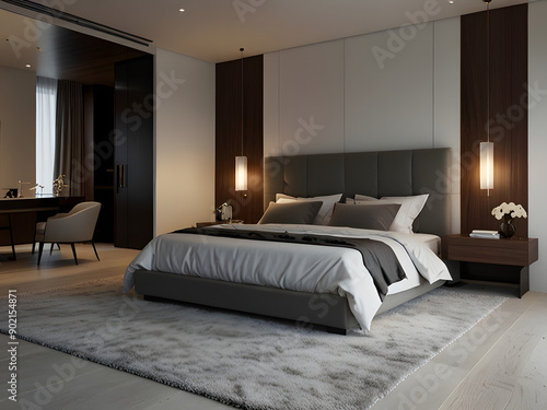 Wallpaper Mural Clean Minimalist Modern Bedroom Interior Torontodigital.ca