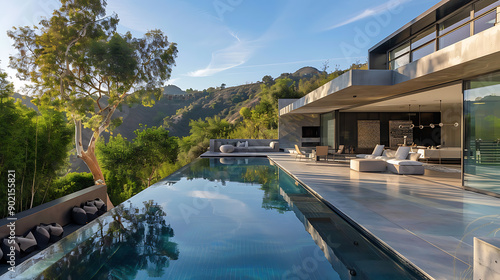 Wallpaper Mural Pool and modern house Torontodigital.ca