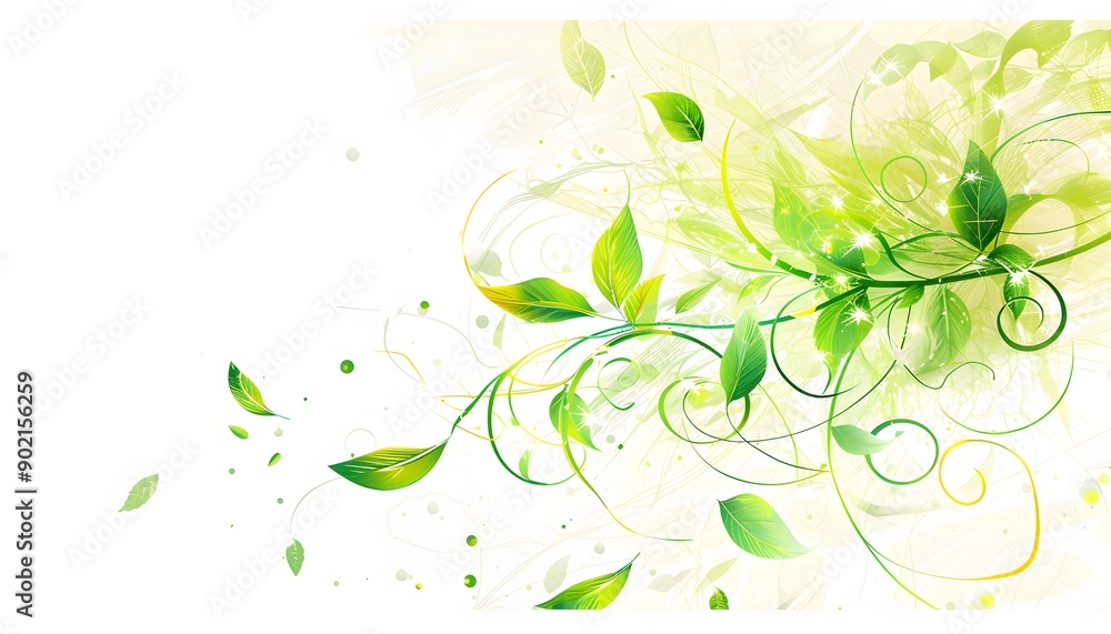 flying green leaf with wind wave illustrations flying green leaf with wind wave illustrations