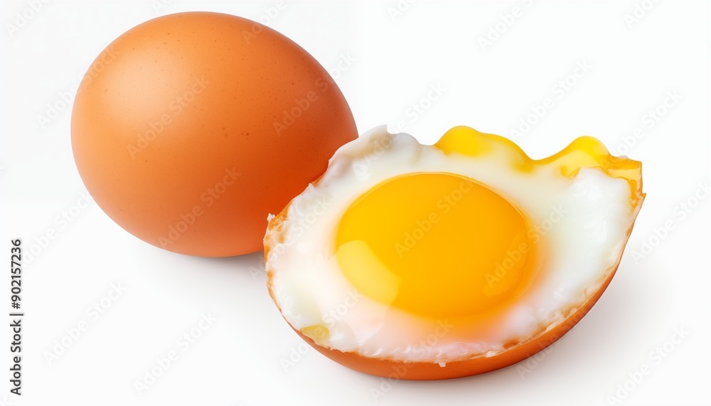 broken boiled egg isolated on white broken boiled egg isolated on white