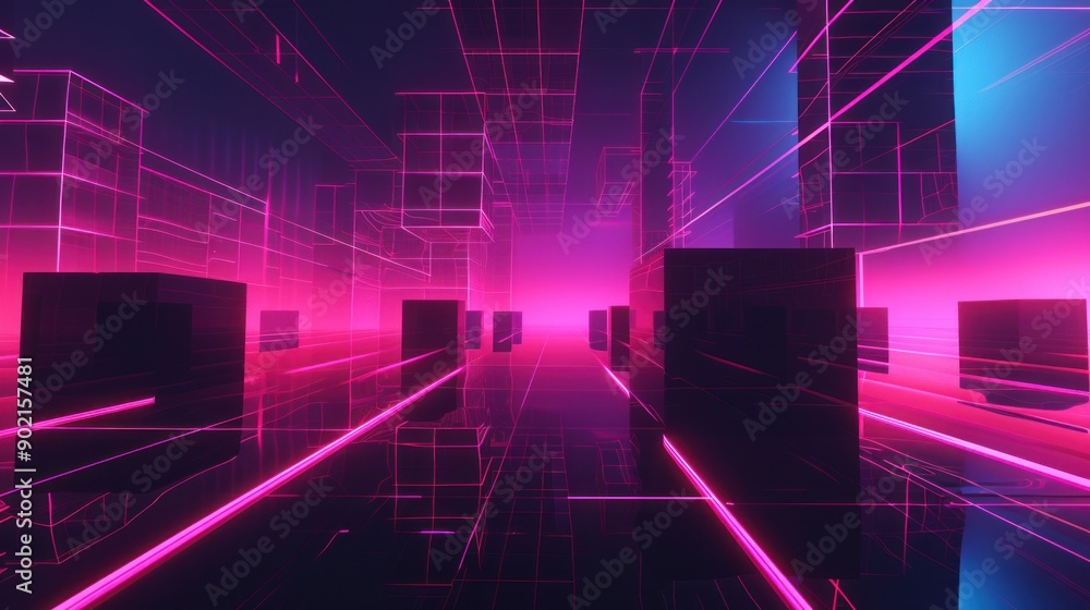 Obraz premium Neon Cityscape