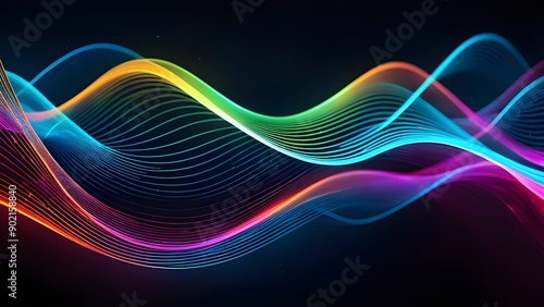 A colorful wave with a black background