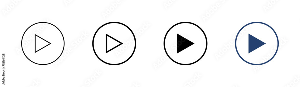 Play Icon set. Play button vector icon Play Icon set. Play button vector icon