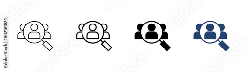 Hiring icon set. Search job vacancy icon. Human resources concept. Recruitment