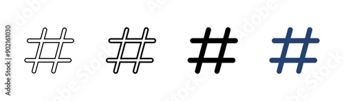Hashtag icon set. hashtag symbol