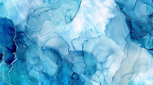 Abstract blue watercolor painted background