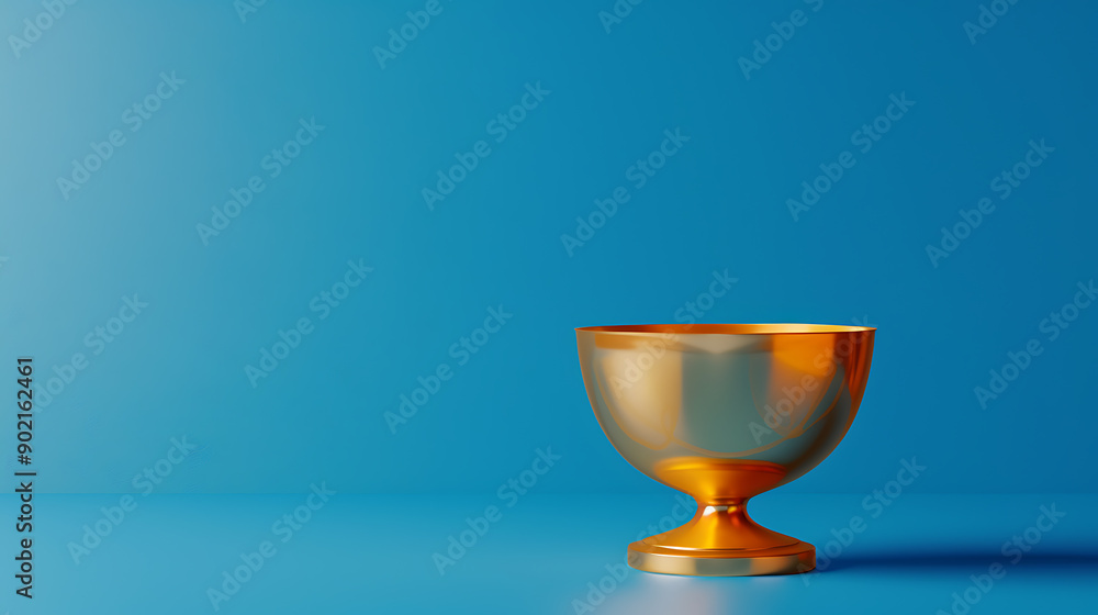 gold winner cup on blue background gold winner cup on blue background