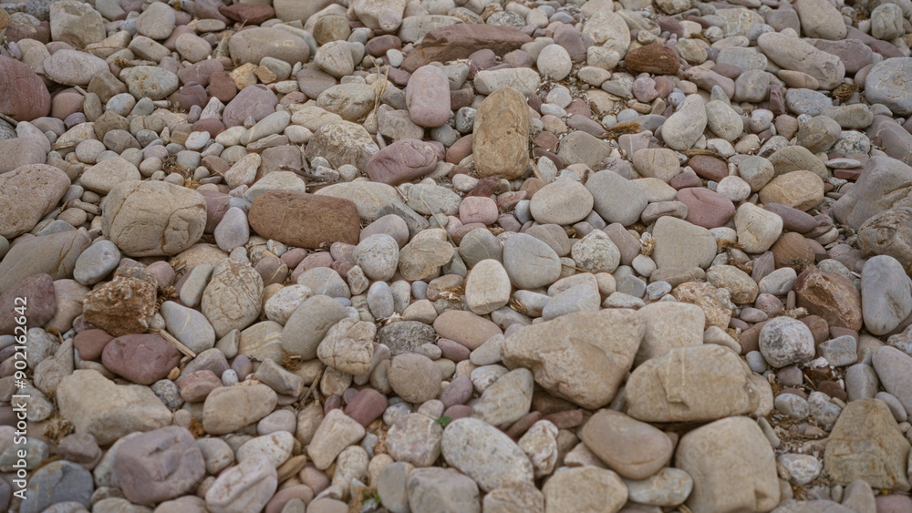 Various colored rocks and stones scattered on a ground in an outdoor setting, showcasing nature's diversity in shapes and textures Various colored rocks and stones scattered on a ground in an outdoor setting, showcasing nature's diversity in shapes and textures