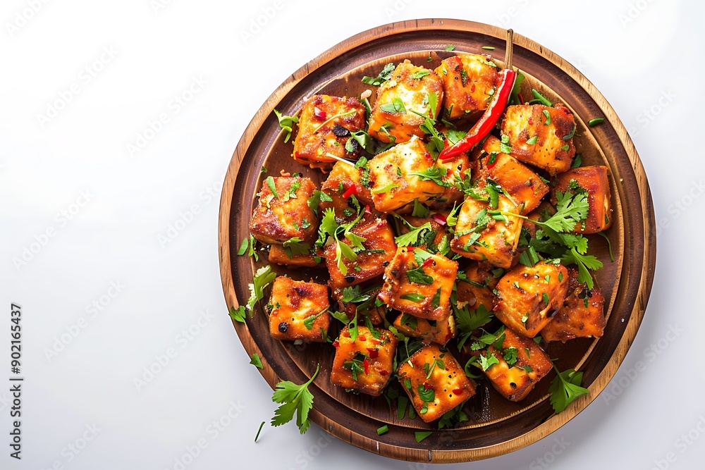 Plate of tasty Paneer Do Pyaza with on white background. Plate of tasty Paneer Do Pyaza with on white background.