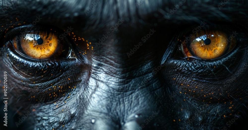 Intense Eyes of a Wolf in the Darkness Intense Eyes of a Wolf in the Darkness