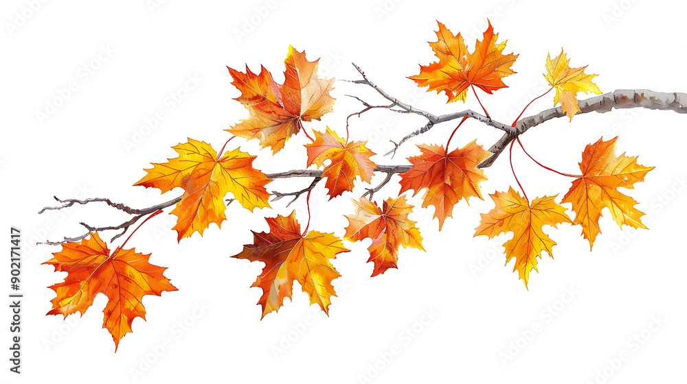 Colorful autumn maple leaves on a tree branch Colorful autumn maple leaves on a tree branch