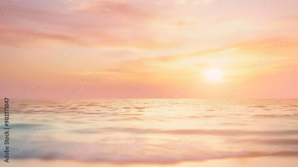 Fototapeta premium Blurred sunset sky and ocean nature background