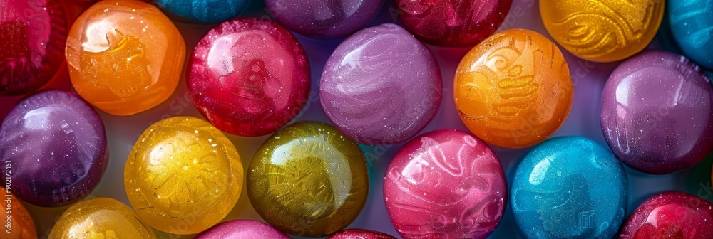 Colorful Marble Sculptures Shiny and Round Colorful Marble Sculptures Shiny and Round