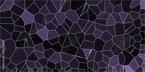 Abstract Seamless dark purple Quartz Crystal Pixel Diagram Background. Black vector low poly cover. Dark Multicolor Broken Stained-Glass Background with dark lines. Geometric Retro tiles pattern.	