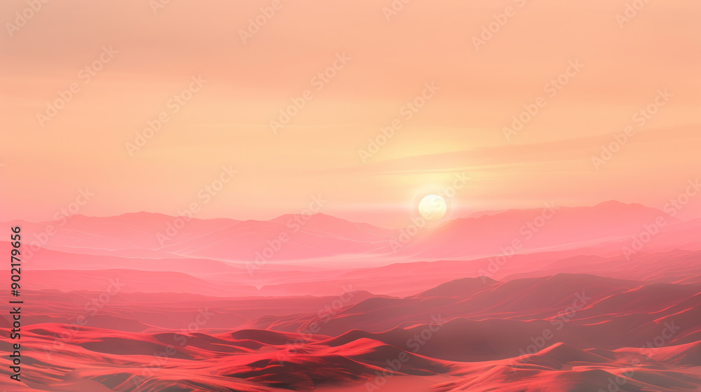 Rich Gradient Sky Over Desert Landscape Rich Gradient Sky Over Desert Landscape