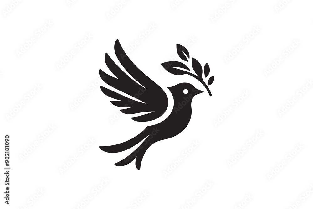 Obraz premium create a bird logo silhouette vector with white background