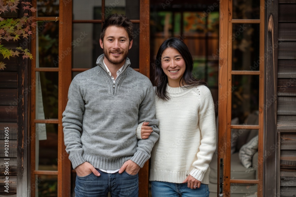Couple Smiling at the Doorway