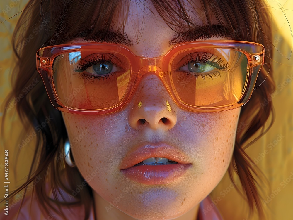 Bold and Vibrant Pop Art Styled Sunglasses with Colorful Graphic Frames and Tinted Bold and Vibrant Pop Art Styled Sunglasses with Colorful Graphic Frames and Tinted