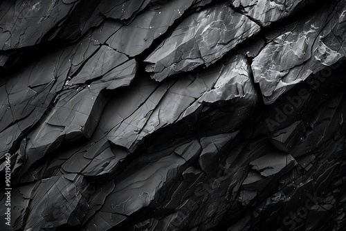 Black dark textured rock surface, natural patterns background.