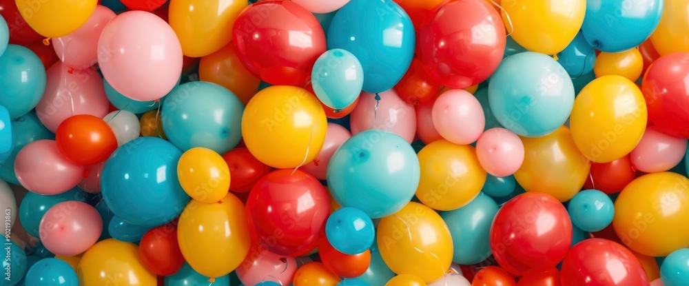 Colorful Balloons Background, Evoking A Sense Of Joy And Celebration Colorful Balloons Background, Evoking A Sense Of Joy And Celebration