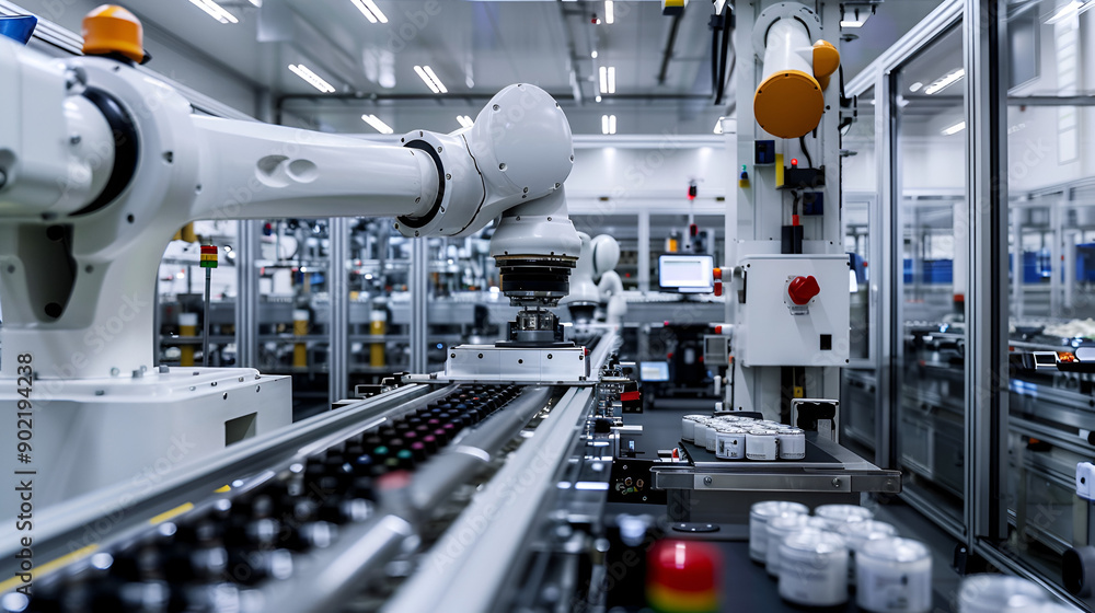 Sterile white factory with automated production line for canned foods ...