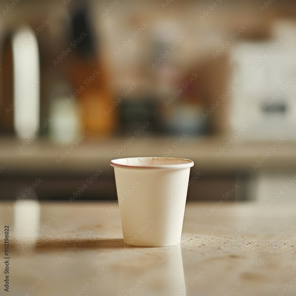 White Paper Cup on Countertop White Paper Cup on Countertop