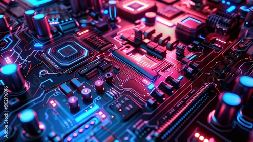 Beautiful Detailed sci-fi electronics technical background